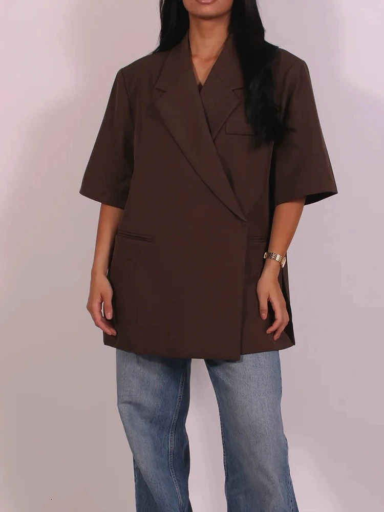 Circyy Blazers for Women Long Sleeves Oversize Suit Jacket Turndown Collar Button Outerwear Spring Autumn Office Lady 251106