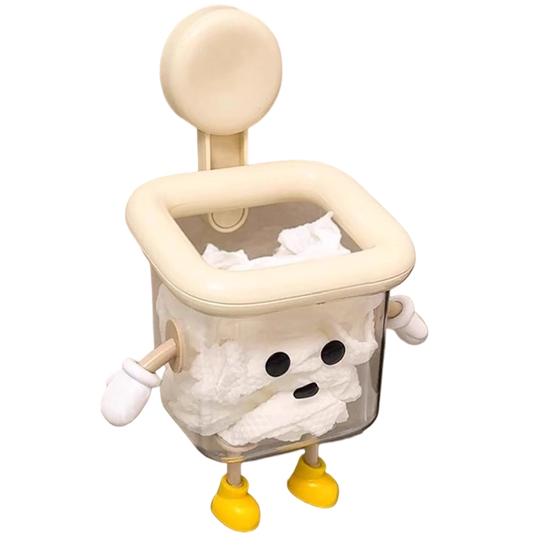 Suction cup waste recycling face towel storage box wall mounted toilet washbasin bathroom face towel shelf