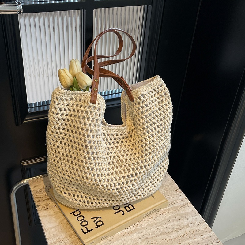 designer bag Large capacity lazy style handbag for women in spring single shoulder seaside vacation beach bag woven commuting tote bag coachtotebag