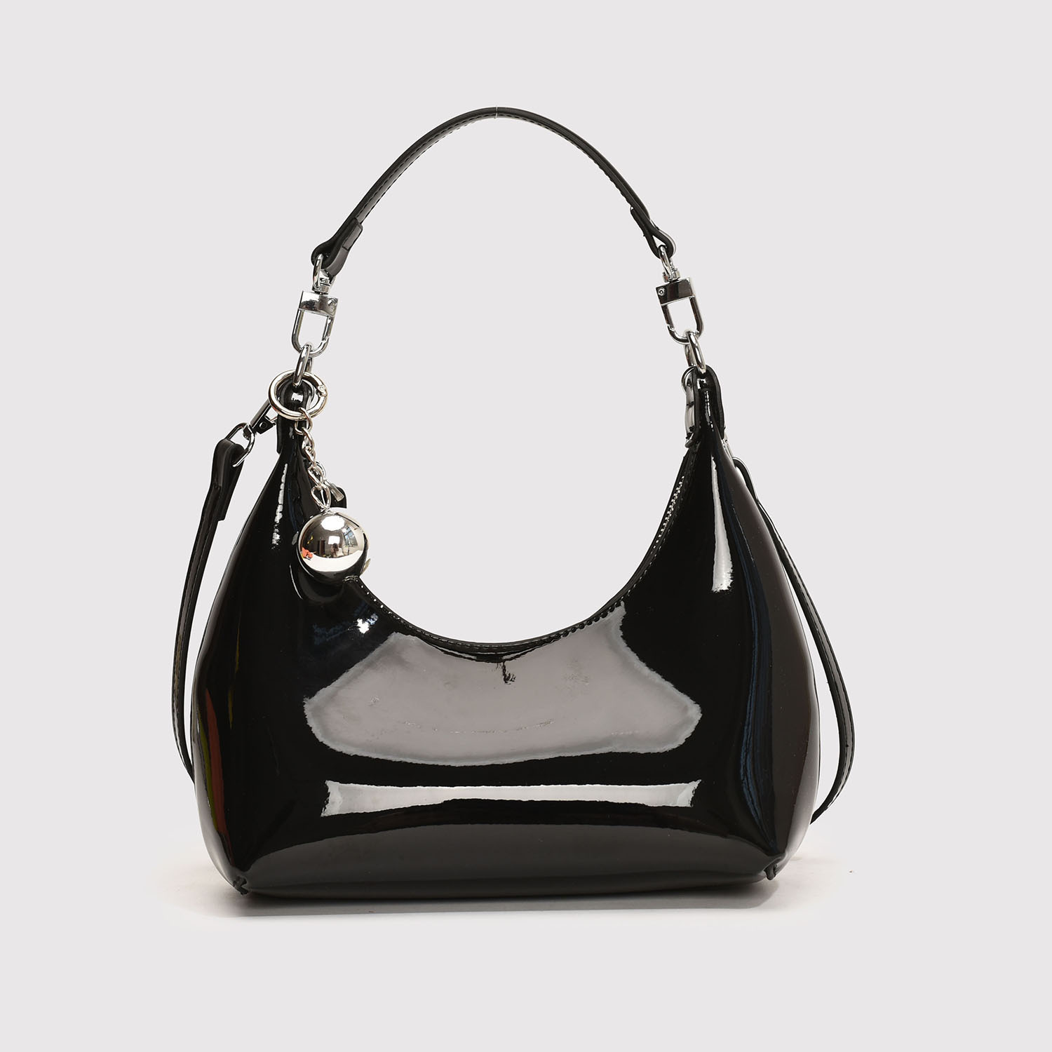 2025S Designer Women S Bag Niche Design Lacquered Underarm New Trendy Shoulder Bag With Bright Face Crossbody Commuter Dumplings For Women