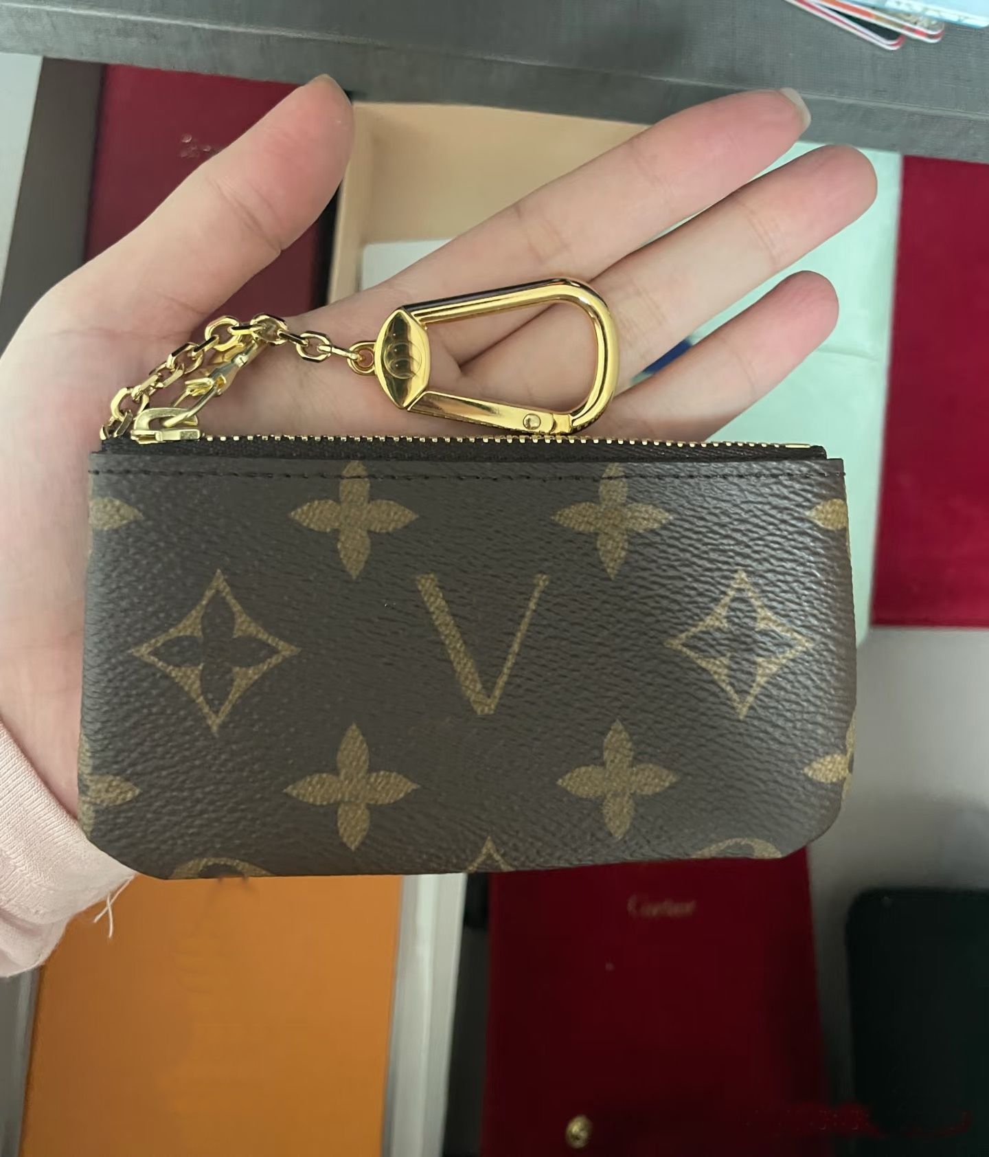 designer wallets bag 6 colors Keychain Ring KEY POUCH coin purse coin pouch Damier leather Credit Card Holder women bag small zipper purses Wallet with box and dust bag