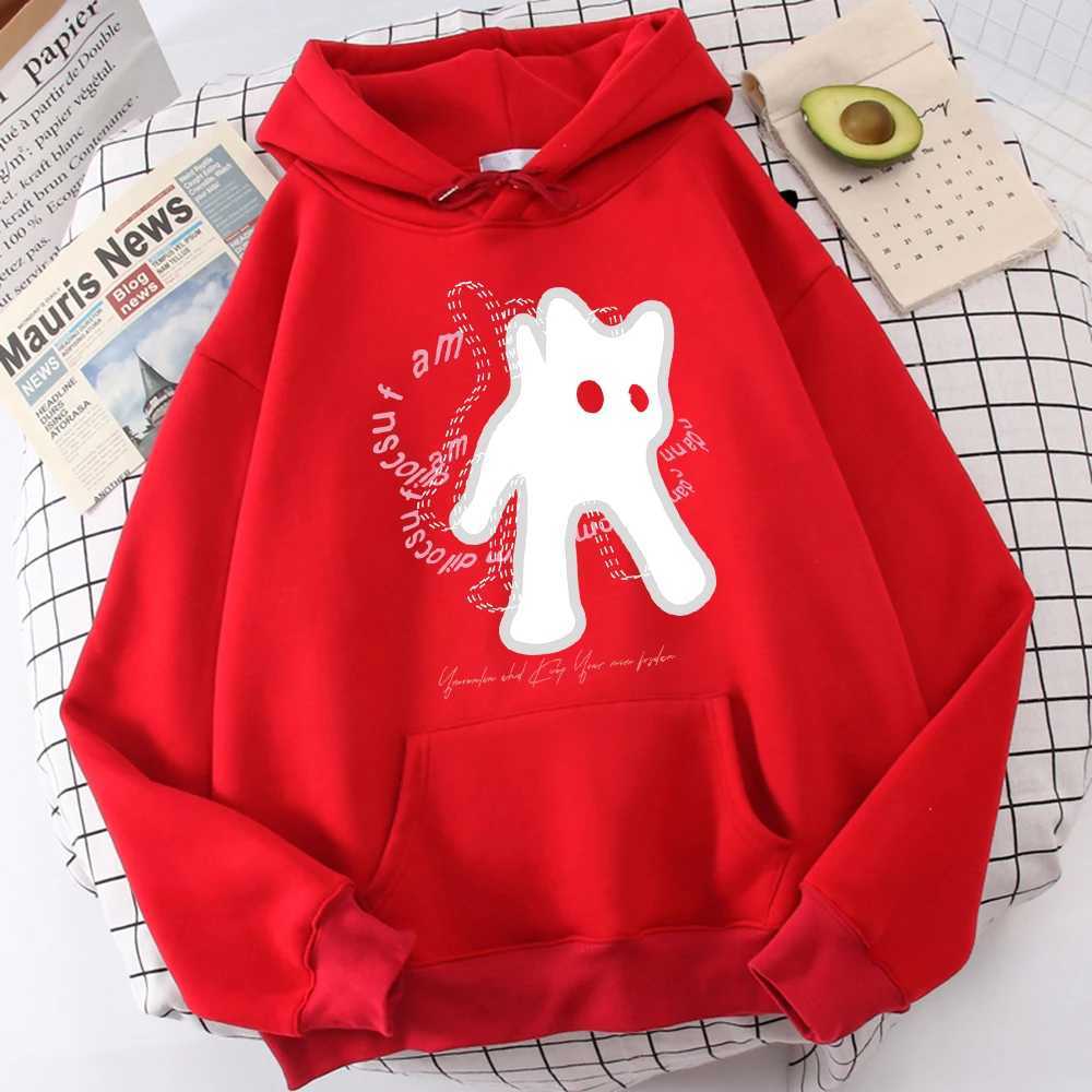 Ghost Cat Funny Abstract Print Men Hoody Breathable Versatile Sweatshirt High-Quality Casual Hoodies Outdoor Loose Fittingtops W251106