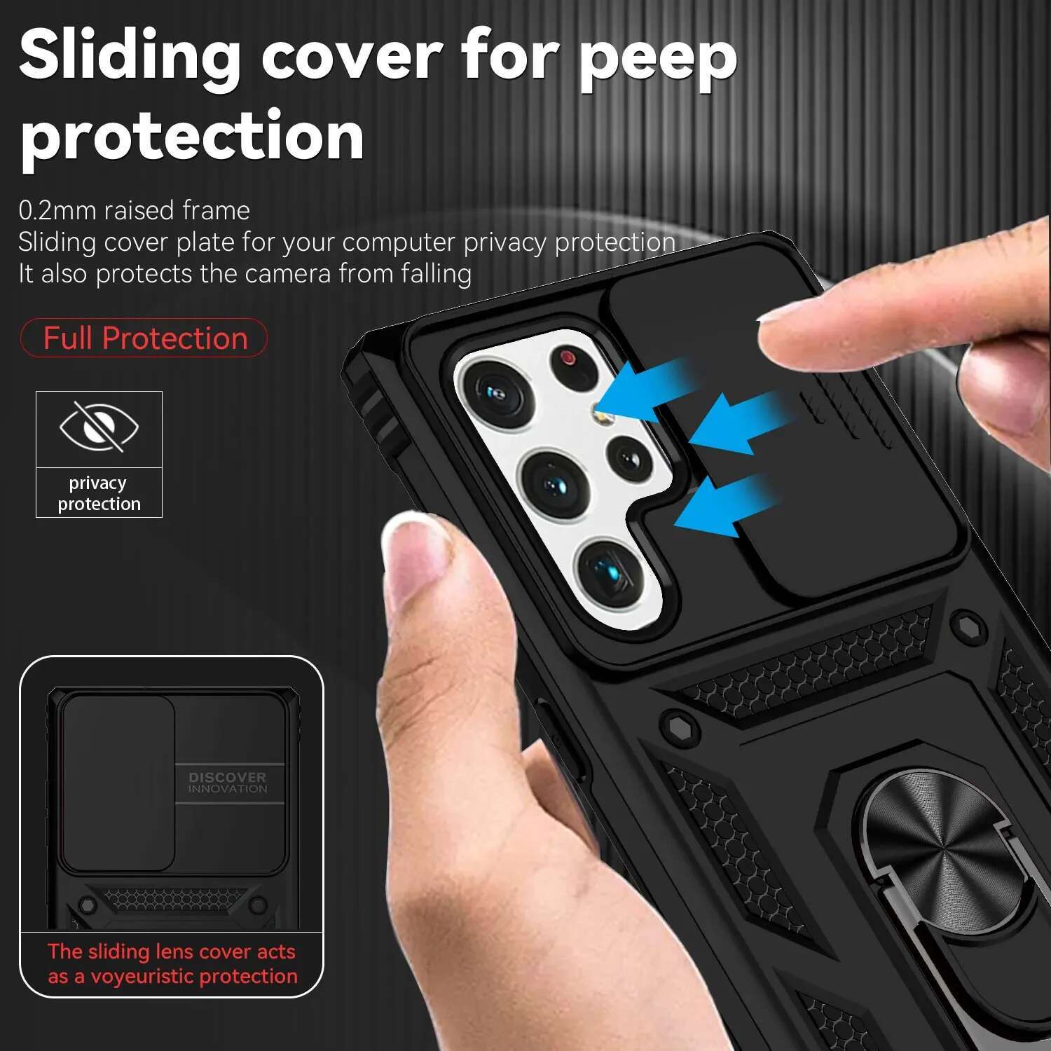 For Galaxy Case Coque Fundas Slide Lens Magnetic Holder Back Bumper Samsung S23 S24 S22 S21 Plus Ultra Cover