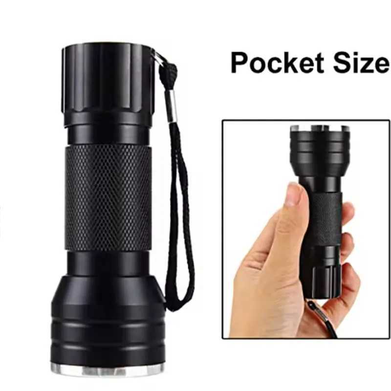 21 LED Mini UV Flashlight Blacklight 395NM Torch Flash Lamp For Pet Urine Stains Portable Black Light FlashlightsW251106