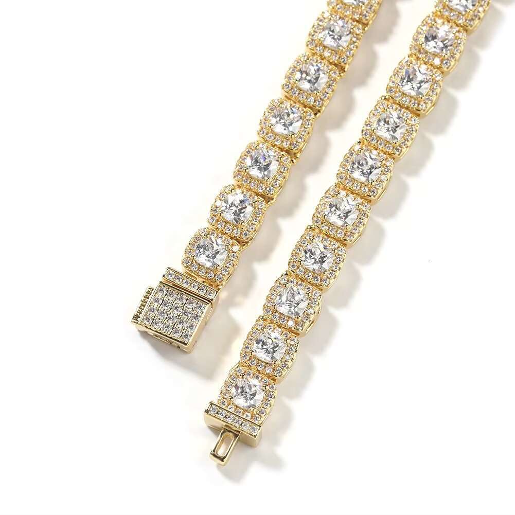 7MM Hip Hop 925 Sterling Silver VVS D Color Moissanite Diamond Jewelry Cluster Iced Out Tennis Chain Bracelet Necklace For Men