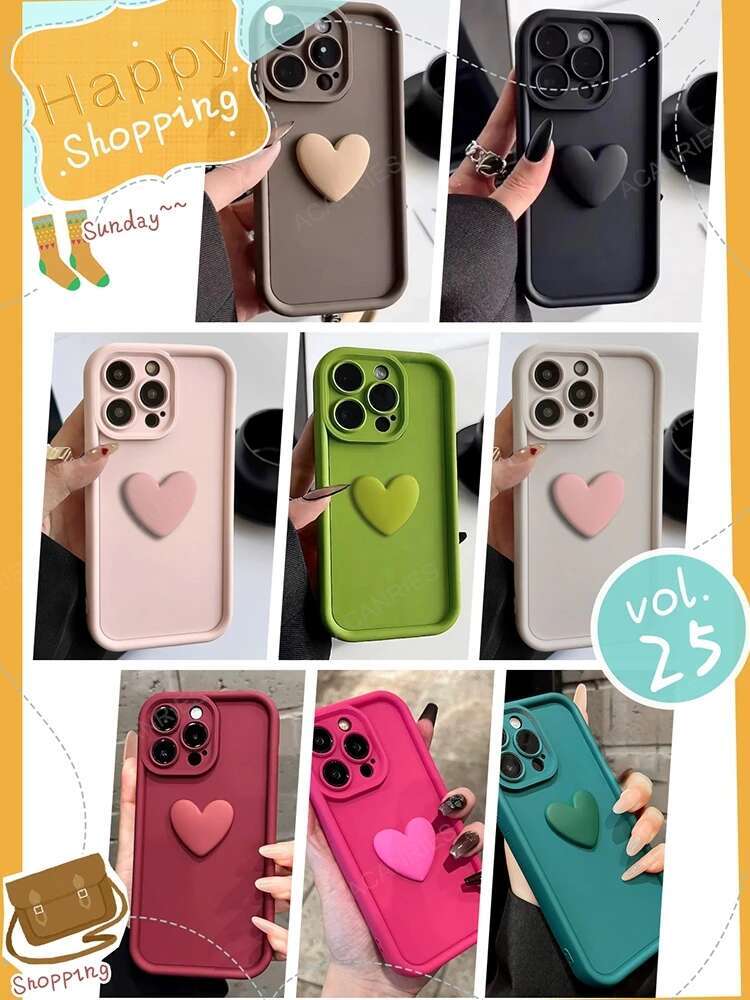 A 55 35 25 15 05S Cute Love Heart Matte Case For Samsung Galaxy A55 A35 A25 A15 A05S A54 A34 A24 A14 4G 5G Silicone Back Cover