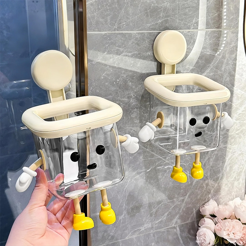 Suction cup waste recycling face towel storage box wall mounted toilet washbasin bathroom face towel shelf