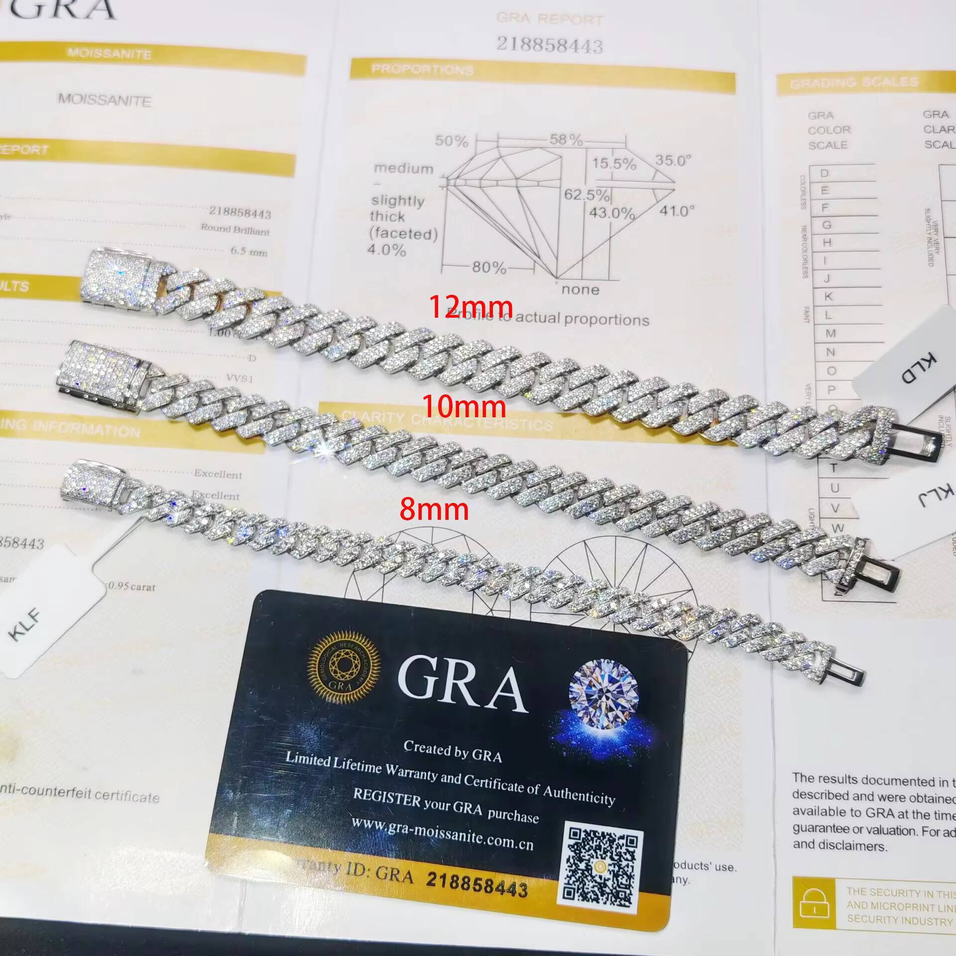 Luxury Hip Hop Style 925 Sterling Silver Moissanite Style Cuban Link Chain Fully Iced Out Chain Round Cut Diamond Chain for Men