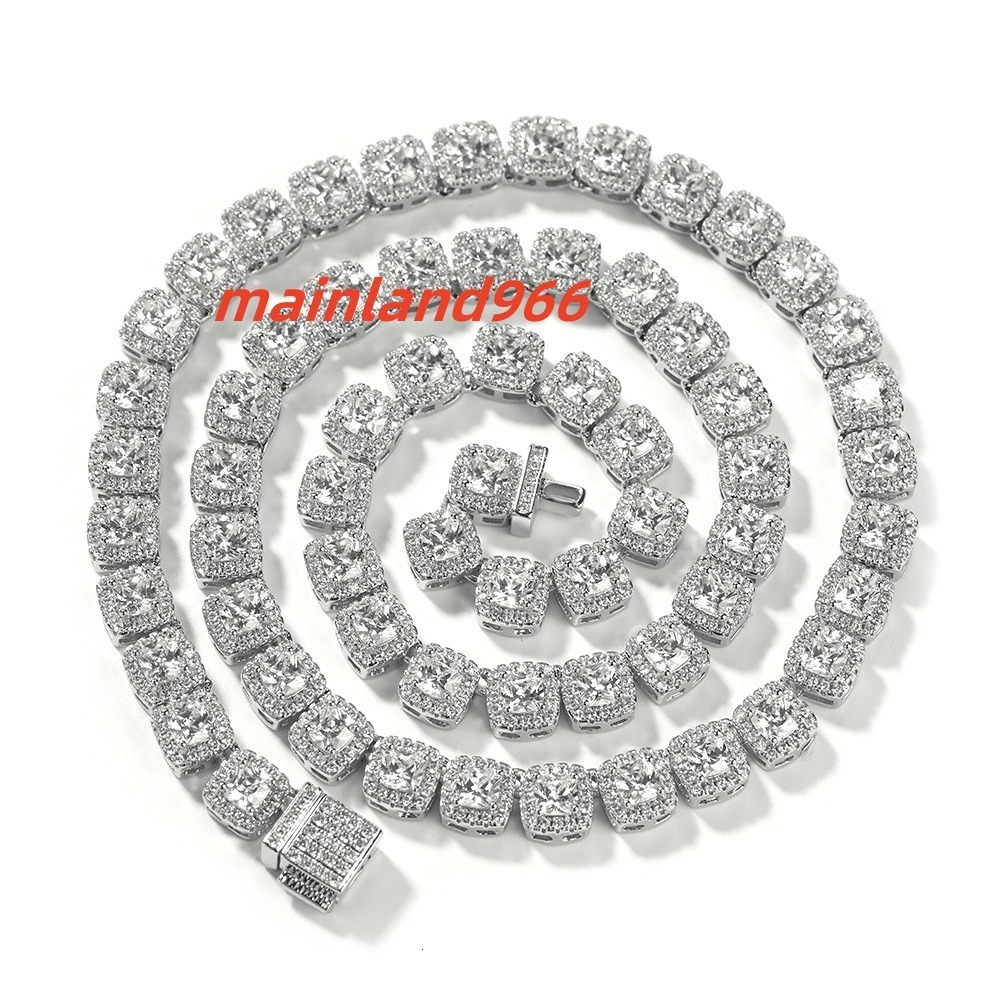 7MM Hip Hop 925 Sterling Silver VVS D Color Moissanite Diamond Jewelry Cluster Iced Out Tennis Chain Bracelet Necklace For Men