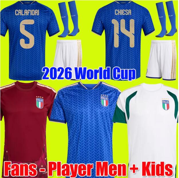 2026 World Cup Kit jersey Italy soccer jerseys men kids football shirts away home RETEGUI BARELLA FRATTESI PELLEGRINI set goalkeeper