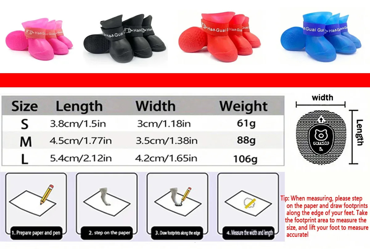 Dog Outing Wear Shoes Non-slip Wearable Rain Shoes 250402
