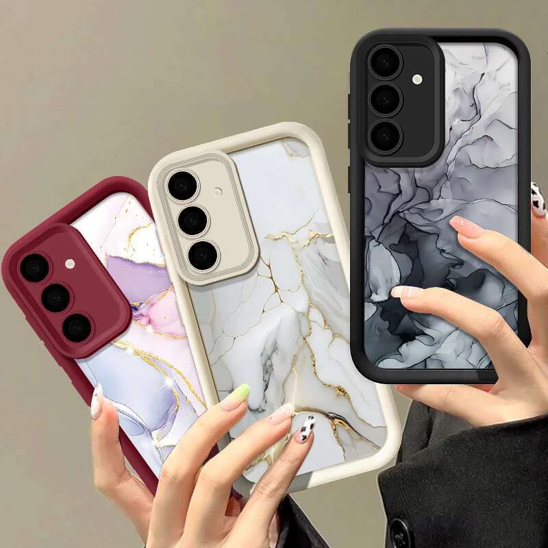 Marble Pattern Case For Samsung Galaxy S25 S24 S22 Ultra Plus S21 S23 S20 FE A56 A55 A54 A53 A52 A34 A14 5G Silicone Cover