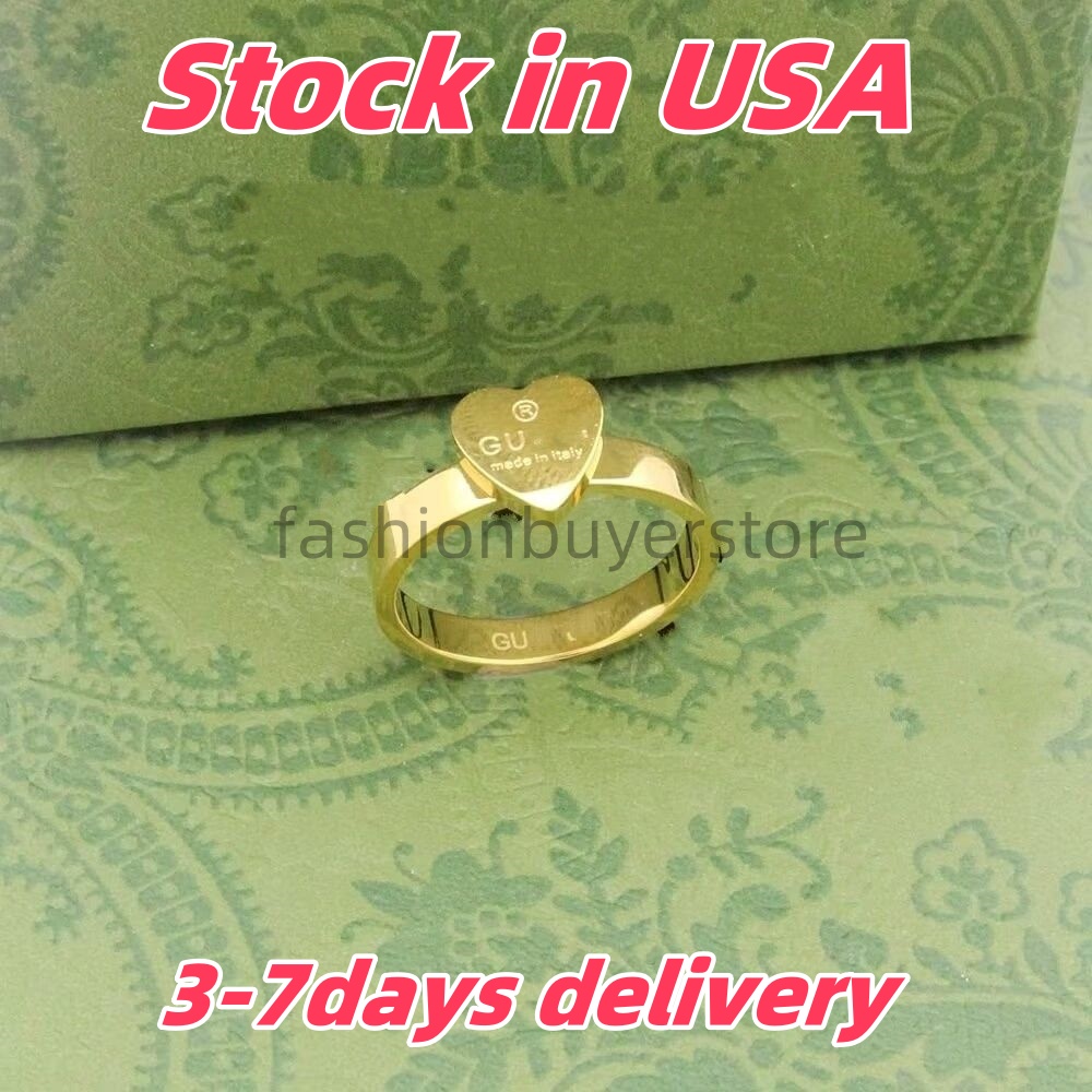 Designer Love Heart Band Rings for Men and Women Fashion Jewelry Unisex Gold Sier Rose Ring Wedding Party Gift heart ring with box