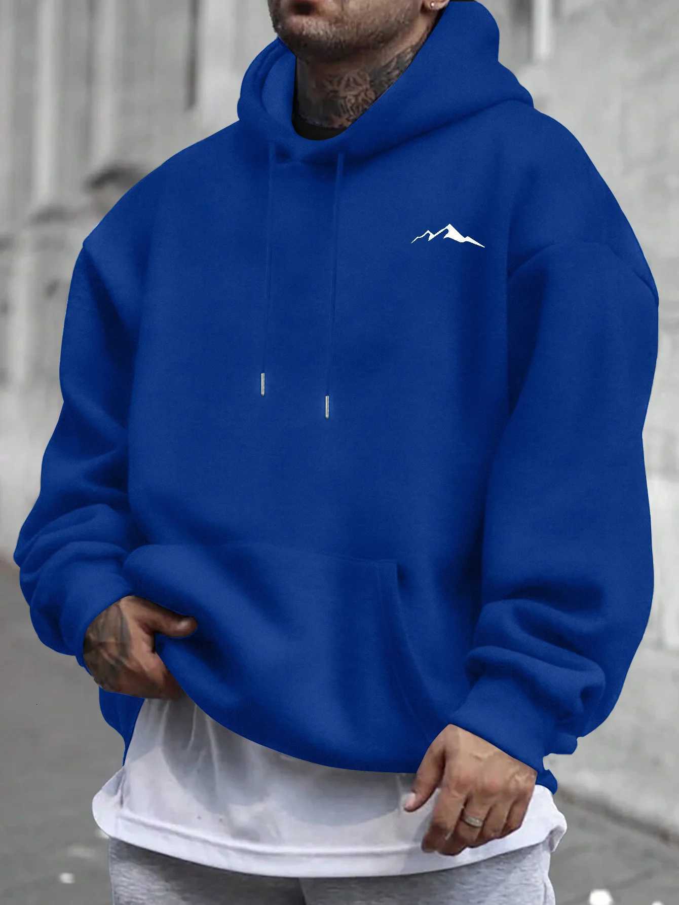 Mens new fashion trend printed hooded sweatshirt casual loose sweatshirt with street hip-hop features W251106