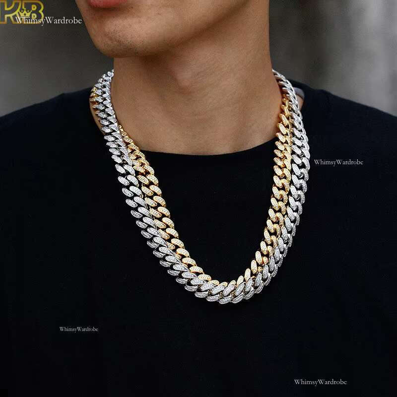 Tennis Necklace Sier Cuban Hip Hop Style VVS Moissanite Dia Chain High Quality Jewelry for Men Women