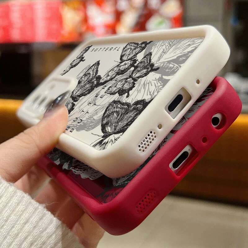 INS Retro Butterfly Silicone Case For Samsung Galaxy S25 S23 S22 Ultra S24 FE A55 A56 A15 A16 A35 A53 A54 A25 5G Soft Cover