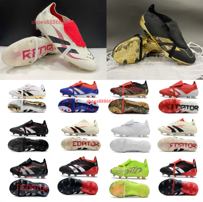 2025 Good Quality Football Boots 25th Tongue Fold Laceless Laces FG Mens Soccer Cleats Comfortable Training Leather Football Shoes kids 36-44