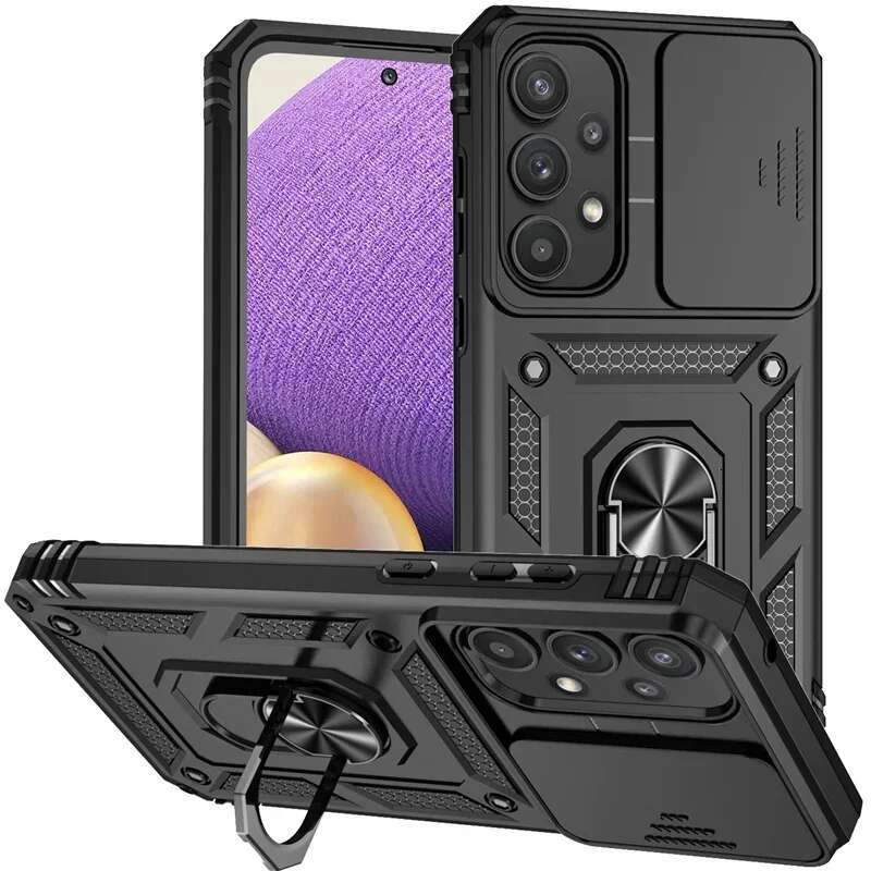 For Samsung Galaxy A14 A24 A54 A34 A05 A05S A15 A35 A55 A26 A36 A56 Case Ring Holder Shockproof Coque Lens Protect Cover