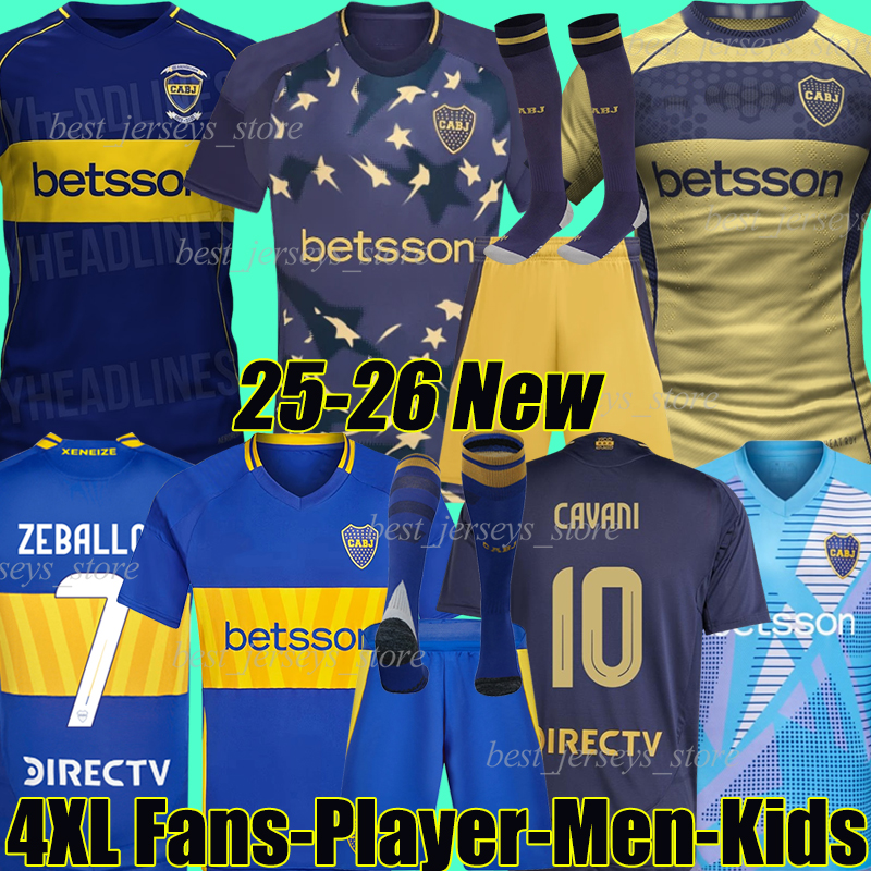4XL 24/2025/26 Boca Juniors 3rd Soccer Jerseys CAVANI M.MERENTIEL GIMENEZ ZENON MEDINA SARALEGUI BLONDEL SARACCHI LEMA FERNANDEZ men kids kits sock football shirt