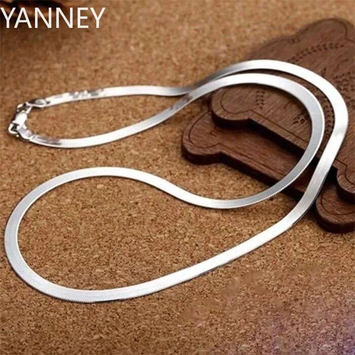 Sier 4MM chain Necklace for Women Couple Fine Jewelry Blade Chain wedding gift choker Clavicle