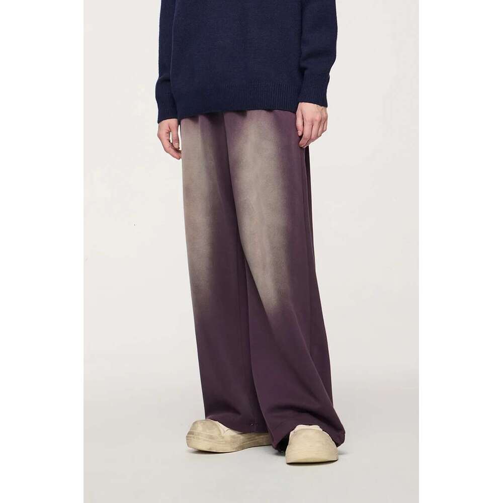 Unisex Washed Straight Sweatpants Men's Multi-Color American Street Style Wide-Leg Casual Pants