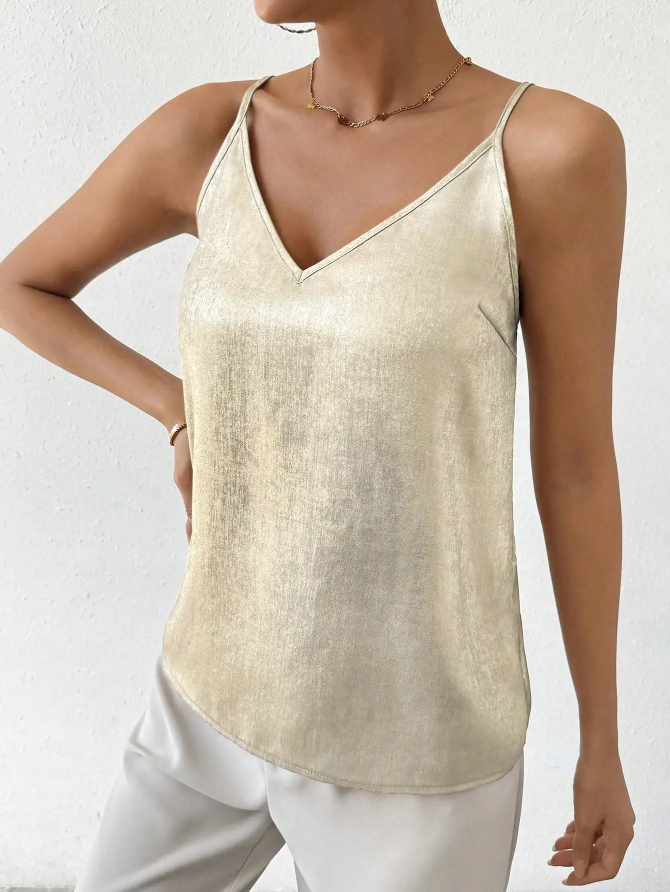 Casual and elegant womens vest slim waistband sparkling casual womens vest 250403