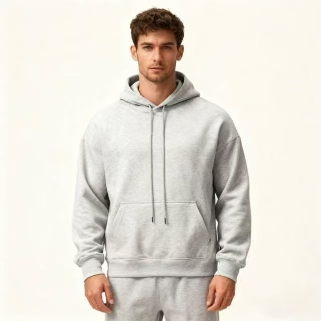 Men's Hoodies & Sweatshirts ACU Men's 330G Fleece Soft Hoodie Short Sleeve Sweatshirt Solid Color LOGO