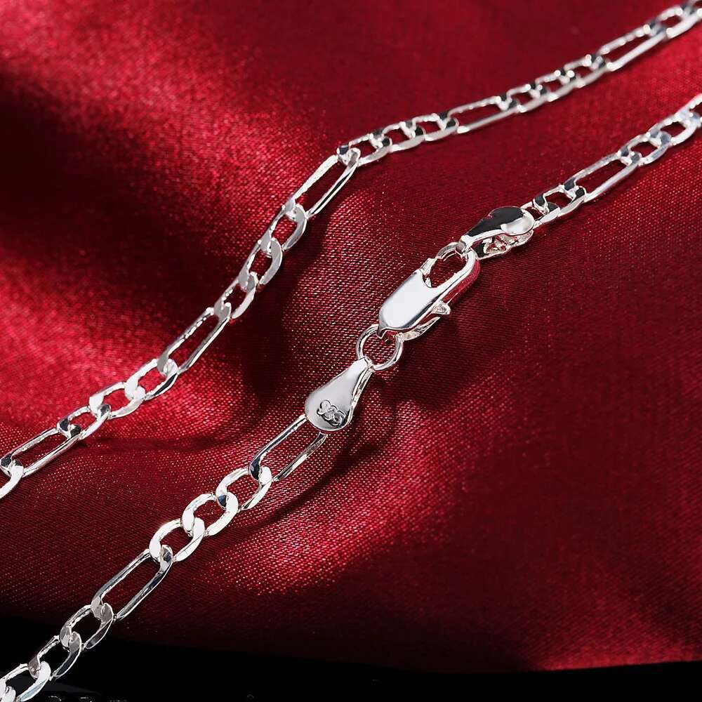 Noble new arrive sterg sier 4MM chain for men Women Bracelet Necklace jewelry set lady Christma gifts charms wedding