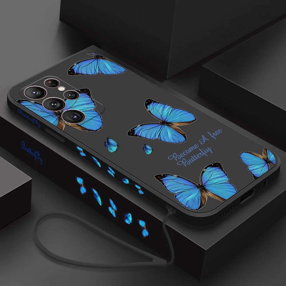 Butterfly wer Samsung S23 Plus Silicone Cover For Galaxy S22 s23 S24 S21 Ultra S20 fe 5g Case