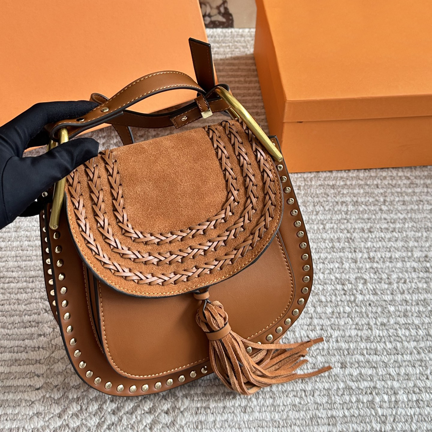 Designers Woman Saddle Shoulder Bags Crossbody Fashion Leather Shoulder Bag Luxury Saddles Vintage Cross Body Lady Purses Women Handbag