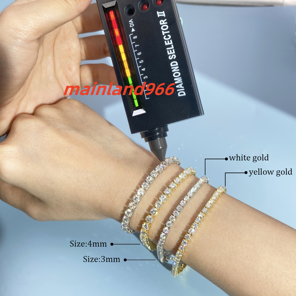 Unisex 925 Sterling Silver with White Gold Plating 3mm 4mm 5mm Moissanite Tennis Bracelet for Children for Engagement Parties
