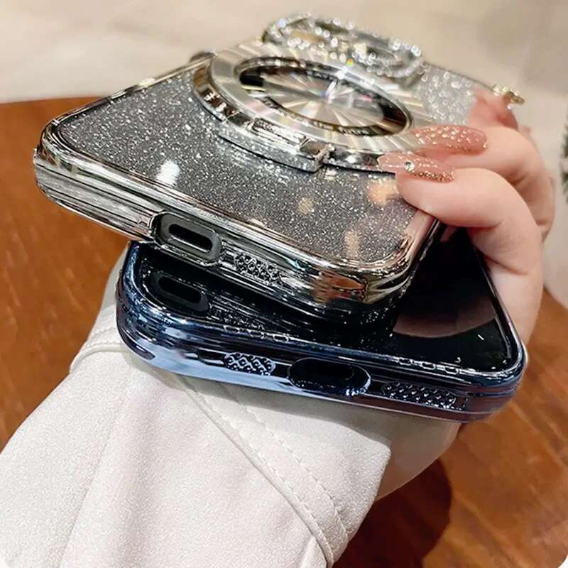 S24FE with bracket Glitter For Samsung Galaxy Note 20 Ultra 10 S24 S23 S22 S21 S10 S9 Plus Case Holder