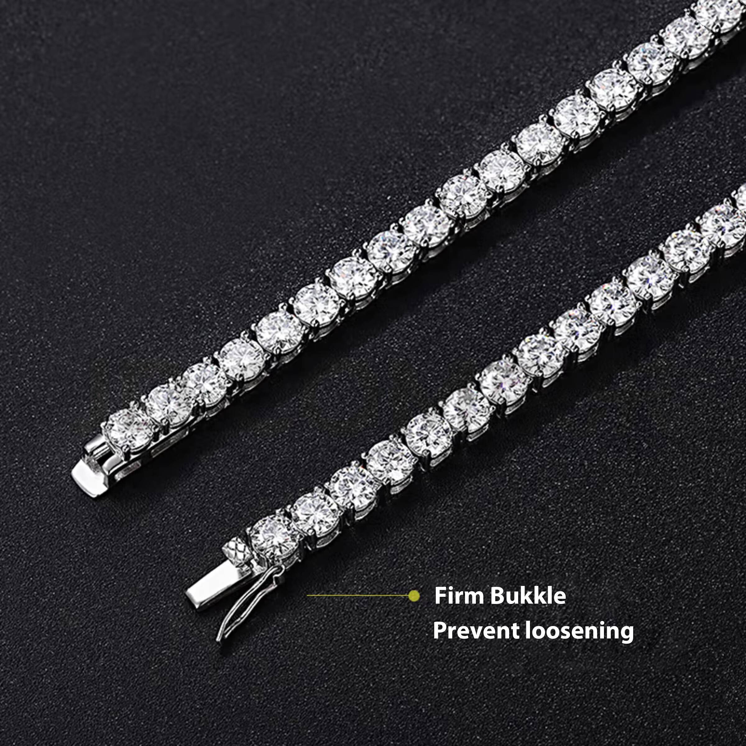 Moissanite Tennis Chian Silver925 With 18K Gold Plated D Color VVS Moissanite Diamond Chain Necklace Fashion Tennis Style