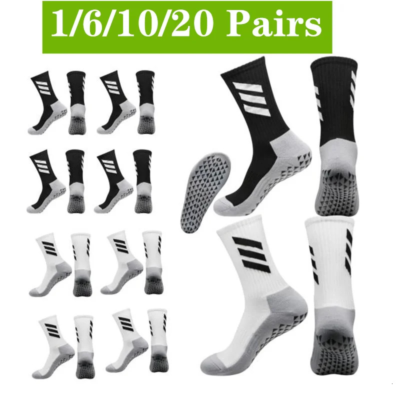161020 Pair Non Slip Soccer Socks Men Skid Grip Football Basketball Sport Cycling 251106