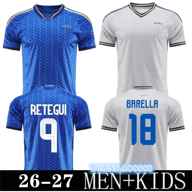 2026 Italy maglia Soccer Jerseys RASPADORI Orsolini Casadei FRATTESI BARELLA Jerseys RETEGUI Tonali Italia Jerseys 26 27 Football Shirt Men Kids Kit S-4XL