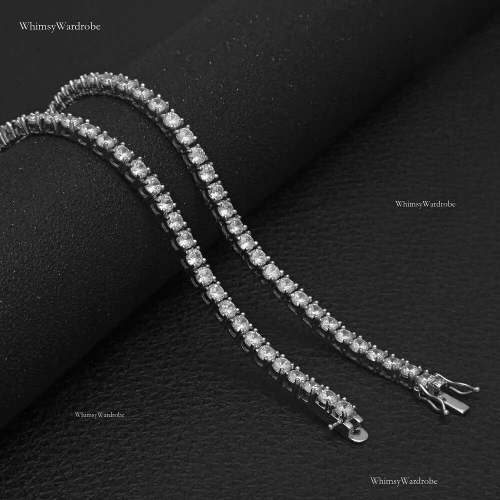 Uwin 3mm 4mm 5mm Round cut Ice Cube Zirconia Tennis Ball k Chain Hip Hop Top quality CZ box buckle necklace men's and women's jewelry