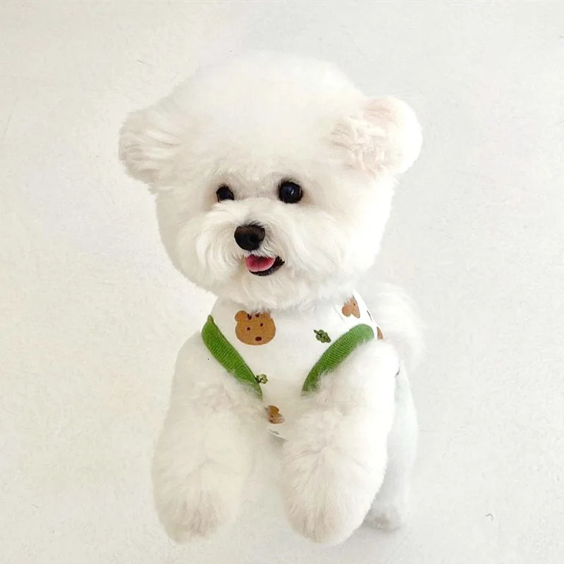Spring/Summer Cute Bear Dog Clothes Light and Thin Pet Clothing Vests Teddy Bears Small Dogs Puppy Clothes Dog Cooling Vest 250402