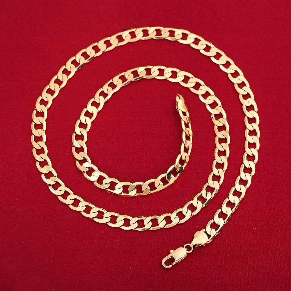 Sterg sier gold plated 8MM geometry chain Bracelets Neckalce for women men fashion designer jewelry set