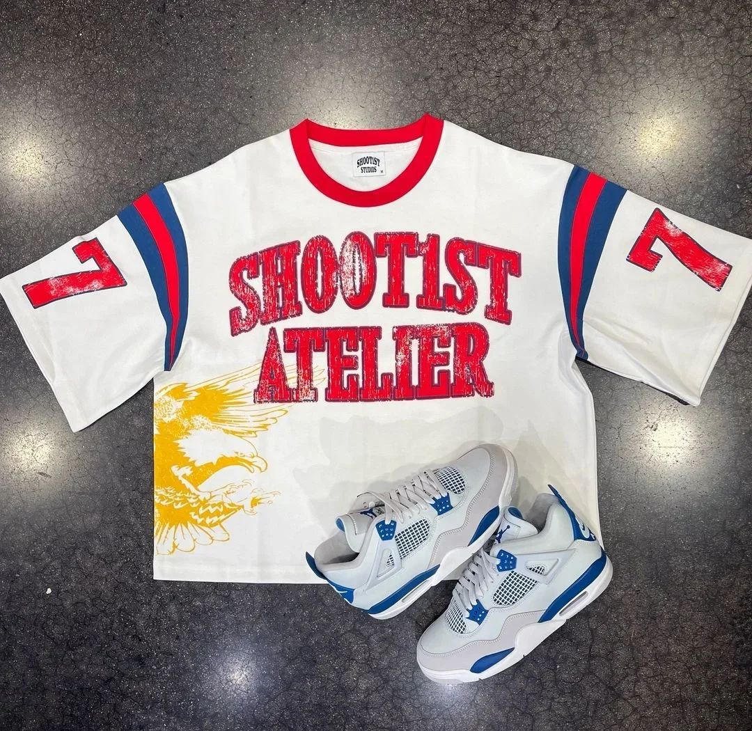 Men's Dress Shirts American Retro Gothic Fashion Summer Casual Hip-hop Splicing T-shirt Personalized Street Sports Top