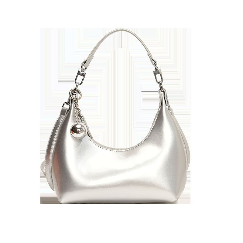 2025S Designer Women S Bag Niche Design Lacquered Underarm New Trendy Shoulder Bag With Bright Face Crossbody Commuter Dumplings For Women