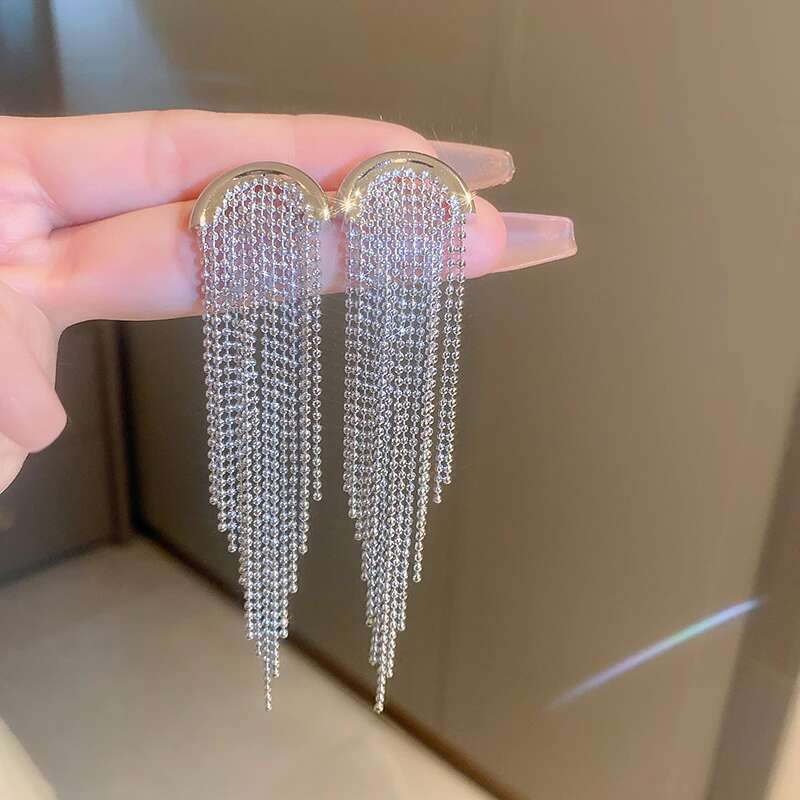 New Gold Plated Sier Bead Chain Tassel Long Shell Butterfly Ear Wire Earring Clasps Handmade Drop Earrings