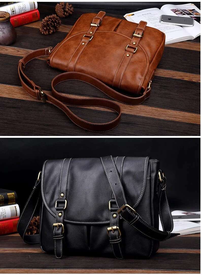 Korean Style Shoulder Retro Crossbody Bag Leather Male Sg Men Messenger Bags