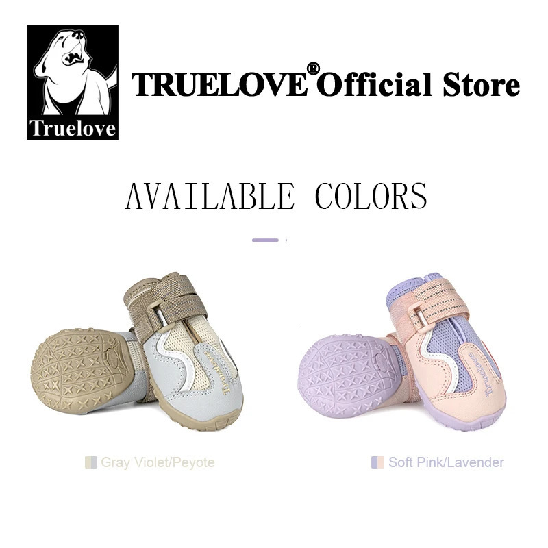 Truelove Breathable Dog Shoes with TPR Sole Flexible Protectable Soft Outsole Classic Outdoor Dog Boots All Breed 4Pcs TLS3962 250402