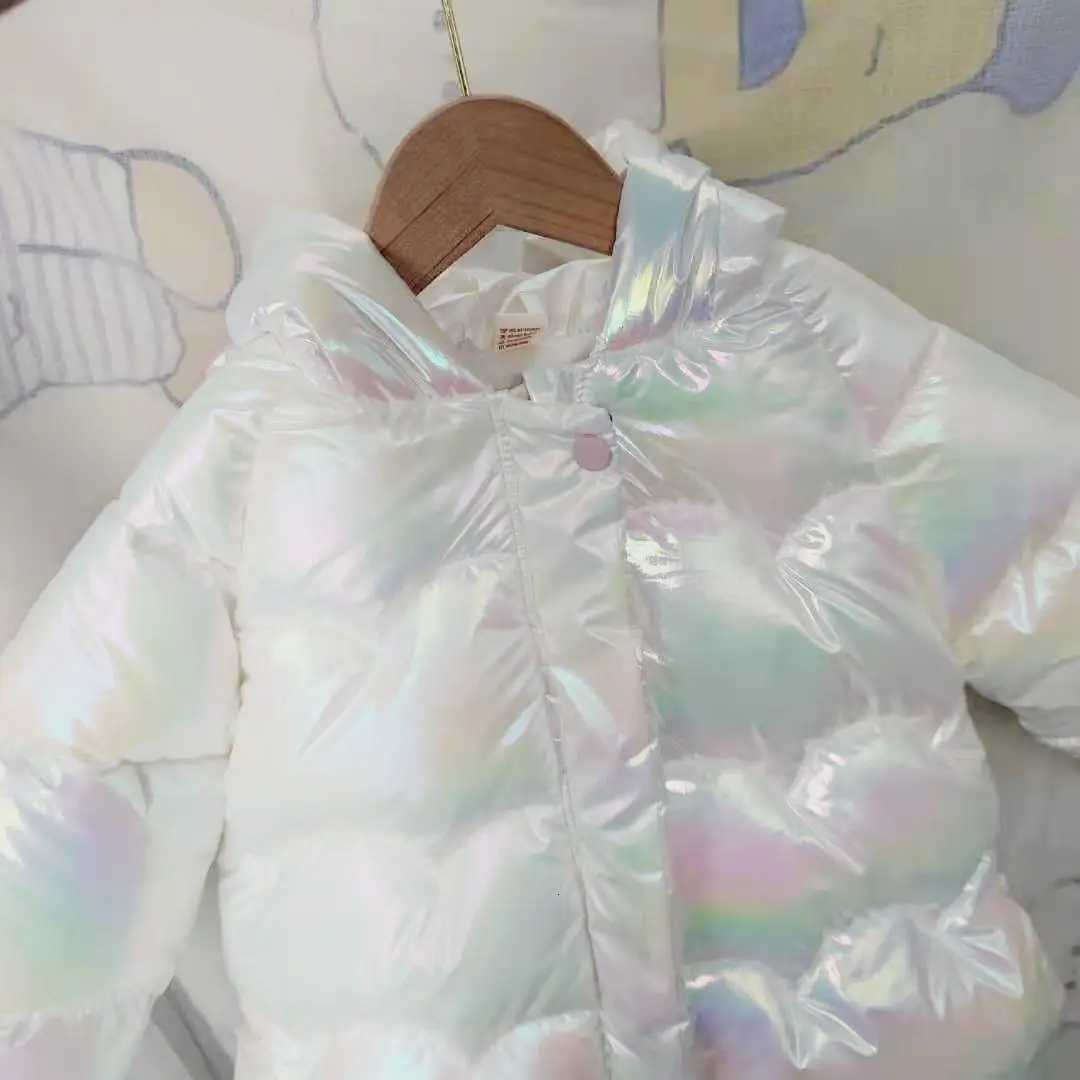 Baby Girl Winter Jacket Cute Unicorn Colorful Coats For Girls Warm Hooded Parka Snowsuit Childrens White duck down jacketT251106