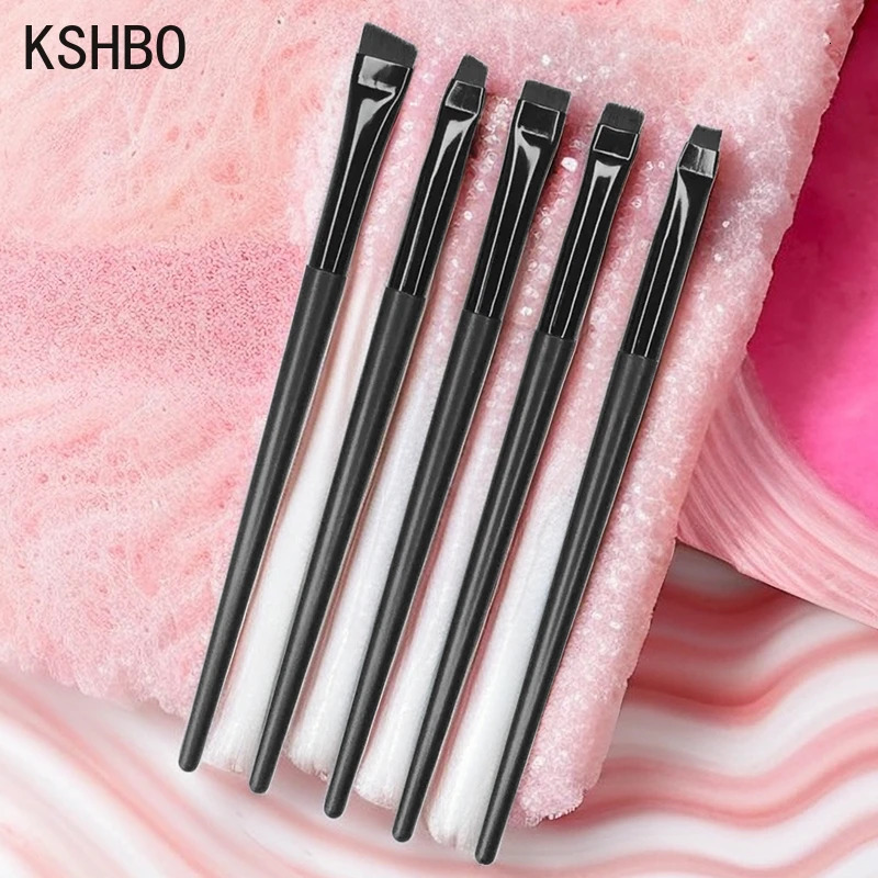KSHBO thin eyeliner brush superfine angle eyebrow contour portable female lining cream makeup tool 250325