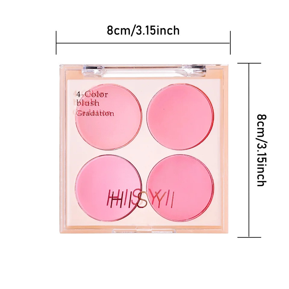 4color powder blusher bright warm natural nude makeup effect lasting 250325