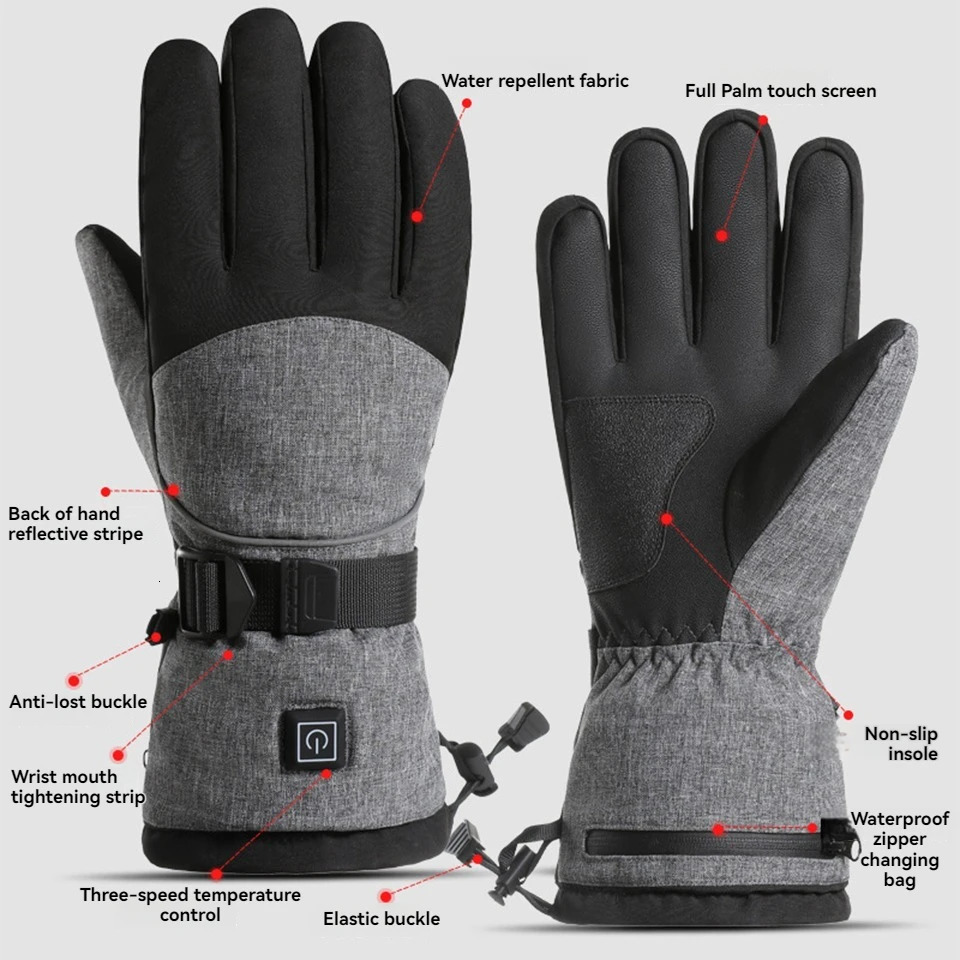LOOGDEEL Heating Hand Warmer Electric Thermal Gloves Waterproof Snowboard Cycling Motorcycle Bicycle Ski Outdoor Winter 251106