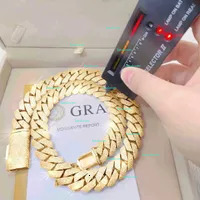 20MM Width Soild Sier Iced Out Moissanite Cuban Chain Necklace for Men's necklace Free delivery