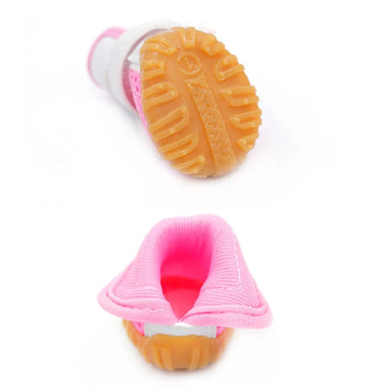 4PCS/set Pink Red Blue Yellow Non-slip Summer Dog Shoes Breathable for Small Dogs Pet Socks Sneakers Puppy Cat Shoes Boots Teddy 250402