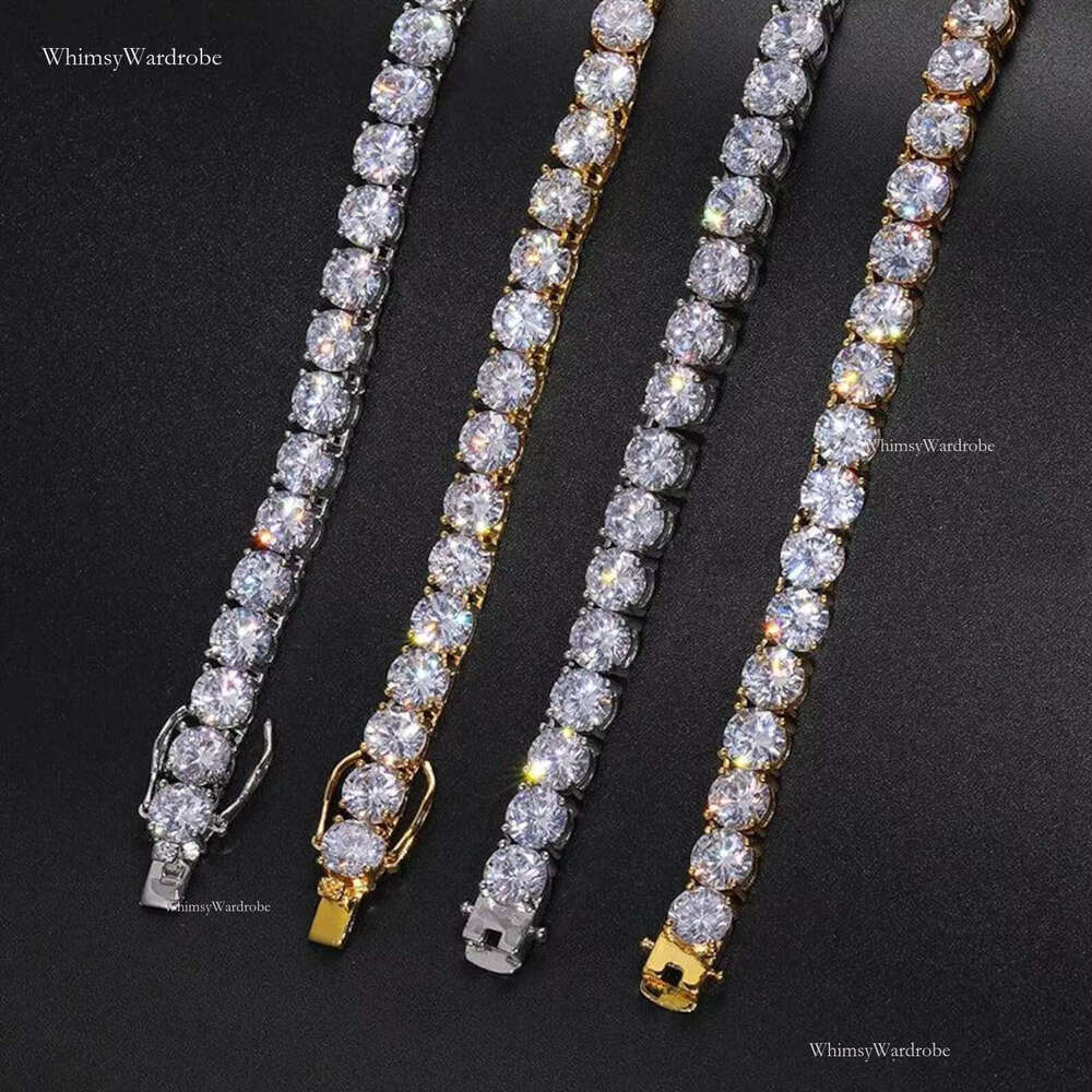 Elisa Men Women Fine Jewelry 3mm-5mm Necklace Sterg Sier Lab Grown VVS Moissanite Dia Tennis Bracelet